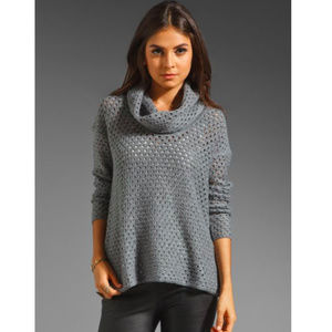 JAMES PERSE open knit Marina funnel neck sweater